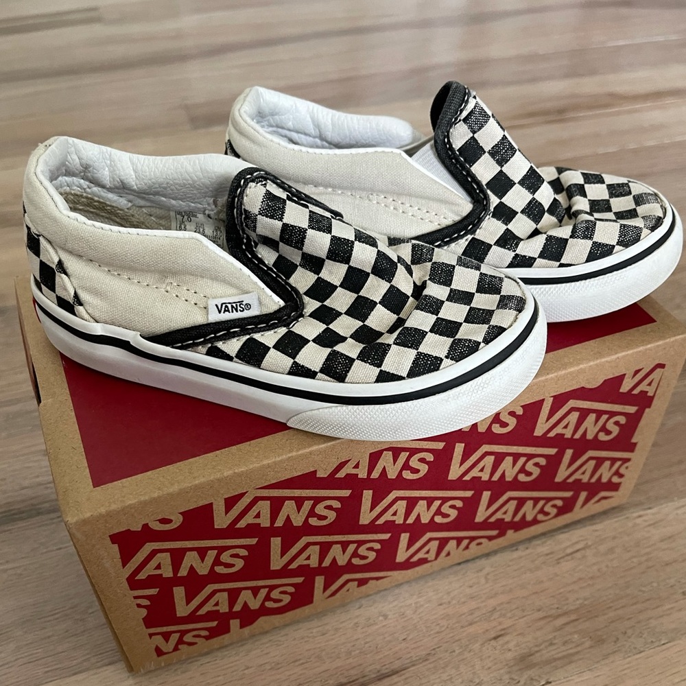 Toddler Checkerboard Vans slip on shoe